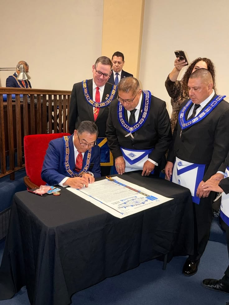 Formal signing of a new lodge charter document