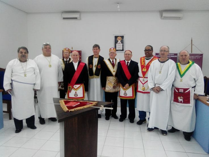 Grand Lodge installation ceremony with officers in full regalia